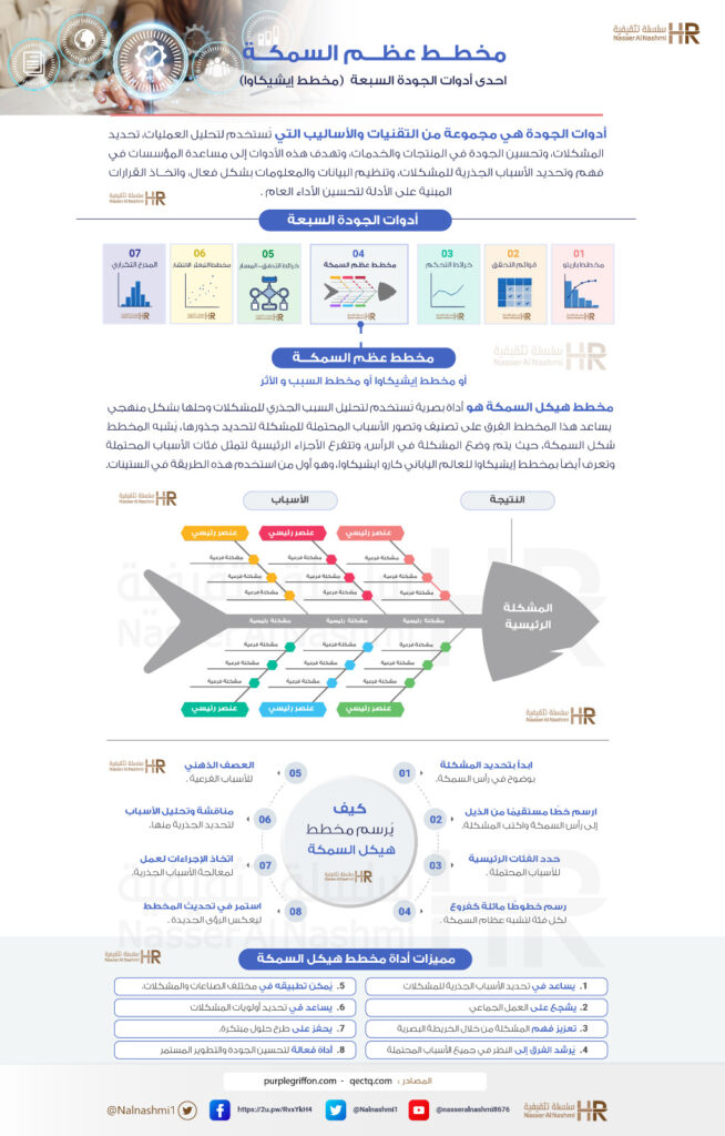 انفوجرافيك عن مخطط عظم السمكة