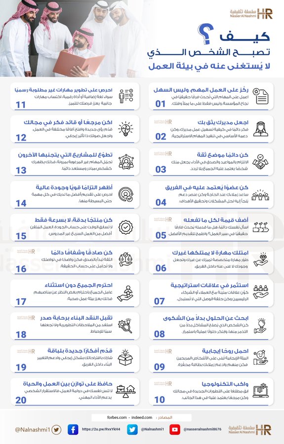 انفوجرافيك عن كيف تصبح الشخص الذي لا يستغنى عنه في بيئة العمل؟